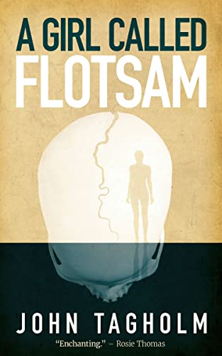 Book cover: "A Girl Called Flotsam" with a silhouette inside a cracked head.