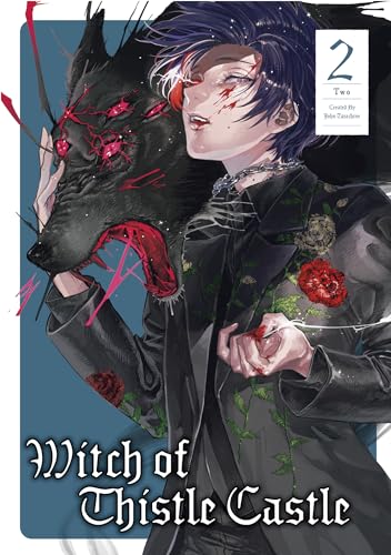 Manga volume cover with a pale man holding a wolf mask, blood details.