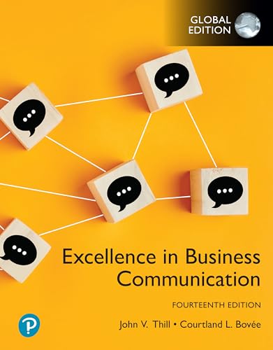 Book cover: "Excellence in Business Communication" with speech bubble blocks.