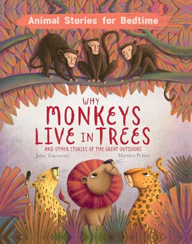 Book cover with monkeys in trees and illustrated big cats below.