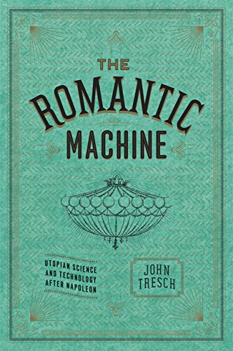 Book cover: "The Romantic Machine" with teal patterned background and ornate design.