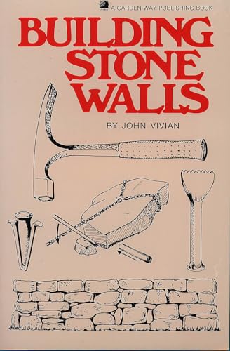 Book cover titled Building Stone Walls by John Vivian featuring illustrations of masonry tools.