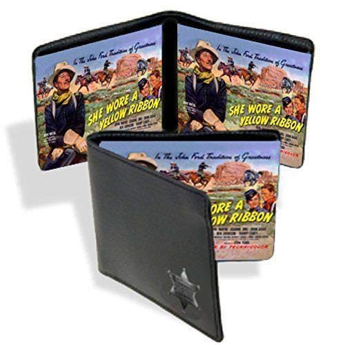 Black leather wallet displaying "She Wore A Yellow Ribbon" film artwork.