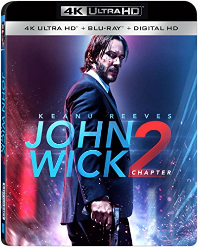 John Wick: Chapter 2 Blu-ray case featuring Keanu Reeves in a suit.