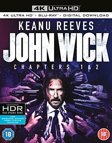 John Wick Blu-ray cover featuring Keanu Reeves surrounded by guns.