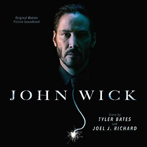 CD cover for "John Wick" soundtrack featuring Keanu Reeves’ portrait.
