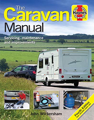Caravan Manual book cover with a white caravan and car on a road.