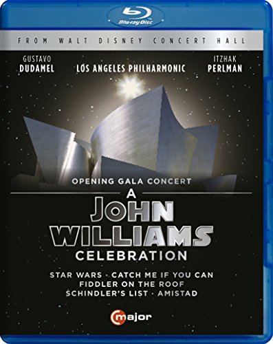 Blu-ray cover for “John Williams Celebration” concert, featuring Disney Hall.