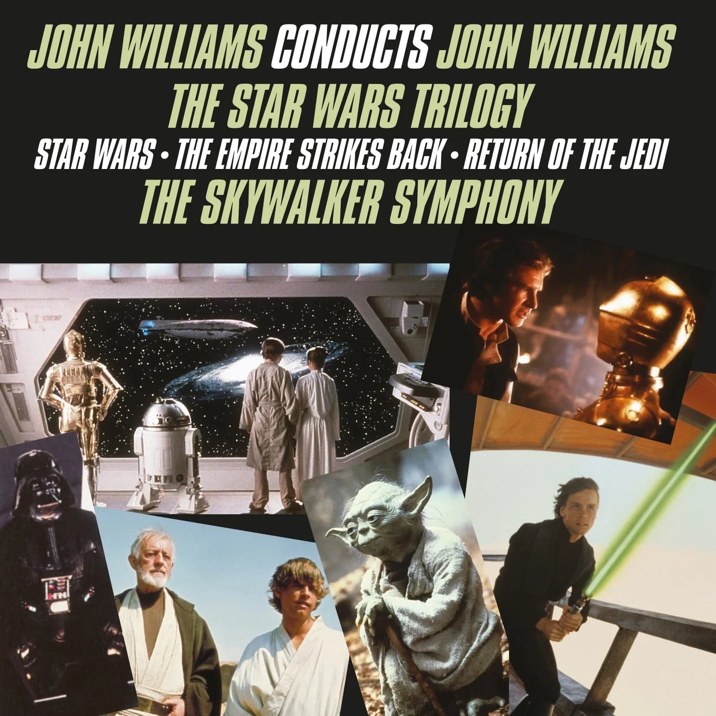 Star Wars characters and scenes collage for John Williams’ vinyl soundtrack.