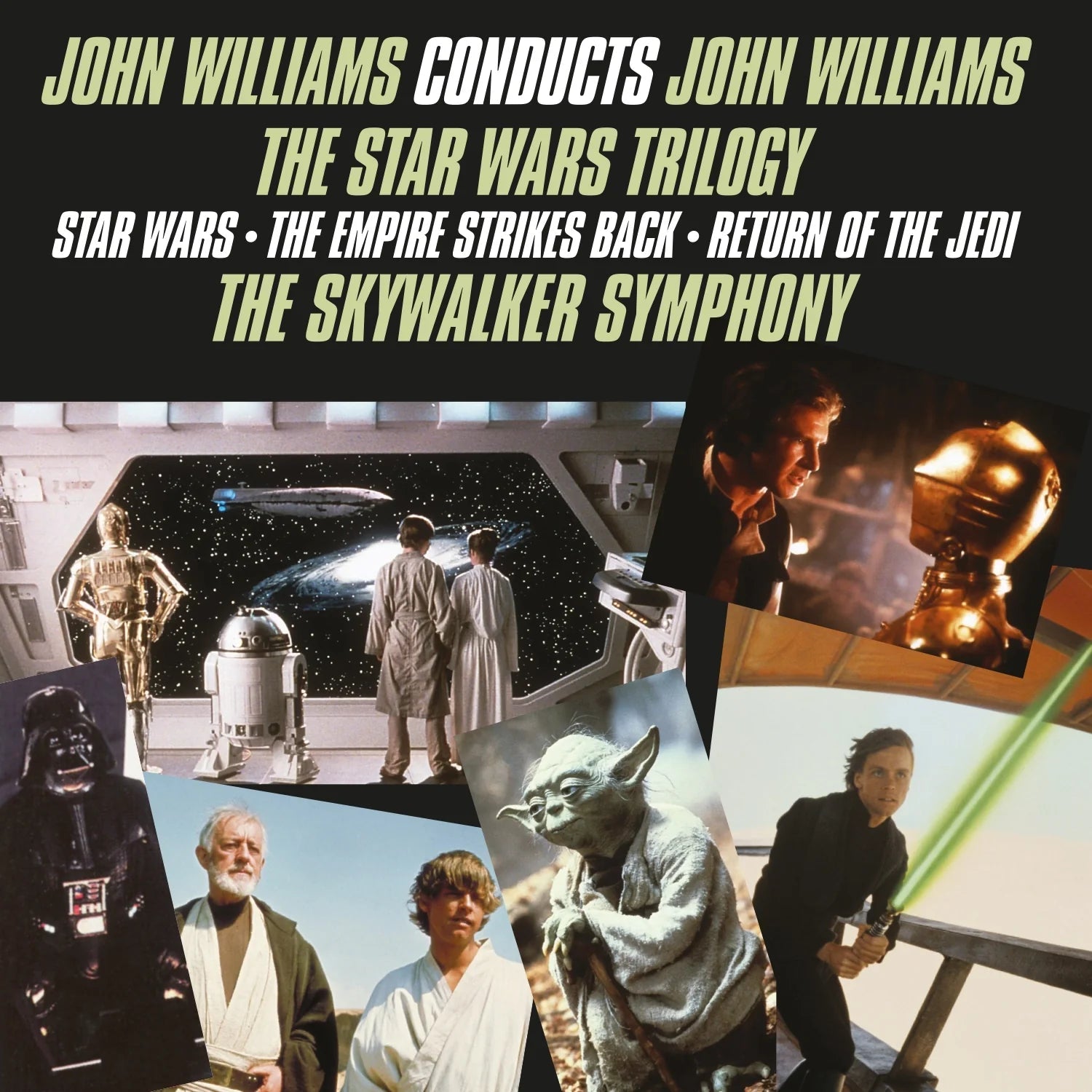 Star Wars characters and scenes collage for John Williams’ vinyl soundtrack.