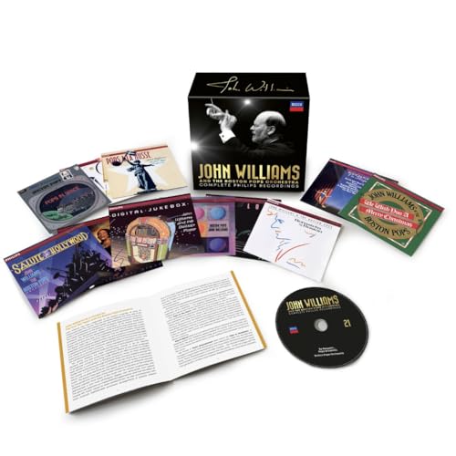 John Williams CD box set with booklets and a silver disc.