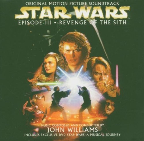 Star Wars Episode III soundtrack CD cover featuring Anakin Skywalker and Obi-Wan Kenobi.