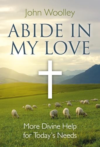 Book cover with title, cross, sheep in a green field, and mountains.
