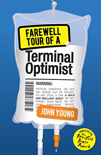 "Book cover featuring an IV drip bag with title and author's name on it."