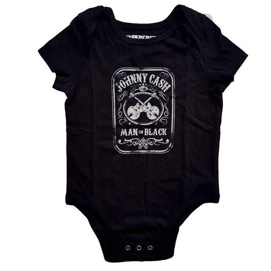 Baby grow featuring Johnny Cash's "Man In Black" image, 18 month size.