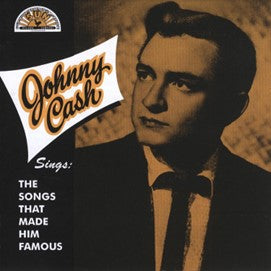 Johnny Cash portrait on album cover, with orange and white text.