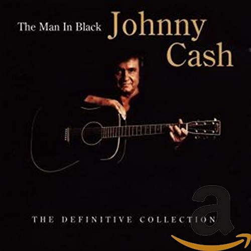 Johnny Cash playing an acoustic guitar against a black background on a CD cover.