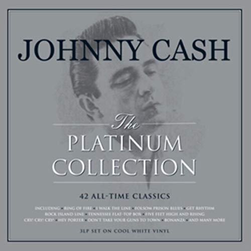 Vinyl record cover featuring a portrait of Johnny Cash with grey and white text.