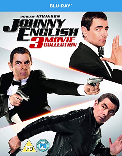 Johnny English 3-movie Blu-ray box set cover featuring Rowan Atkinson.