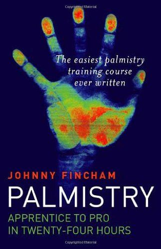 Book cover featuring a thermal image of a hand with palmistry text.