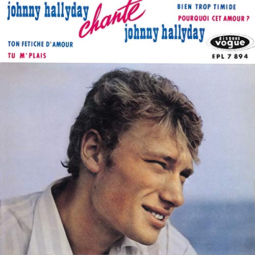 Johnny Hallyday EP cover featuring a portrait of the singer looking down.