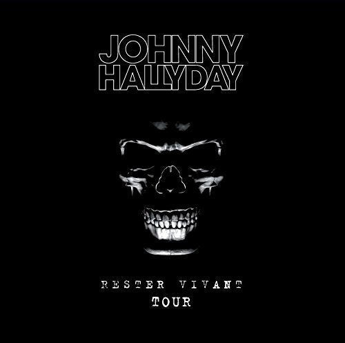 "Black DVD case with skull image and 'JOHNNY HALLYDAY' text, sealed in plastic wrap."