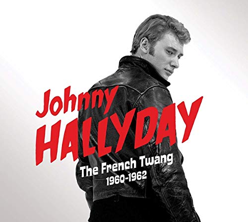 CD cover featuring Johnny Hallyday in a leather jacket, black and white.