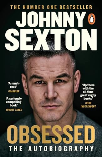 Book cover: Johnny Sexton’s portrait with title “Obsessed: The Autobiography.”