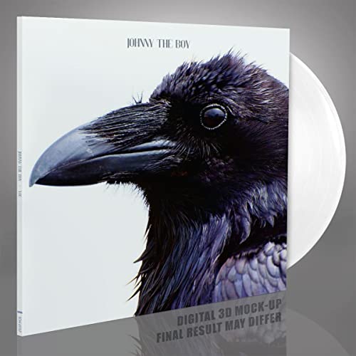 Vinyl record with album cover featuring a close-up of a raven’s head.