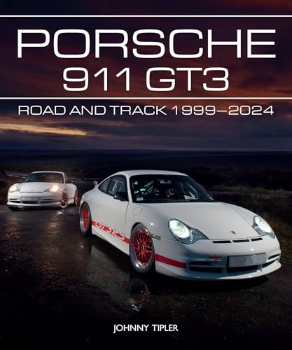 Book cover showing two white Porsche 911 GT3 cars on a road at dusk.