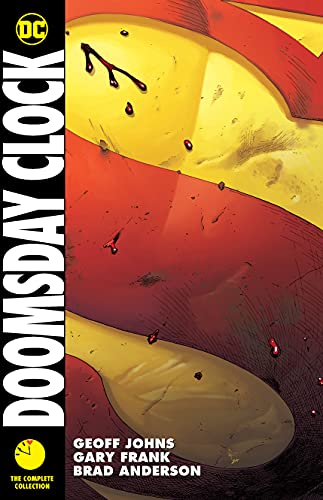 Comic book cover: "Doomsday Clock" with a large clock and red droplets.