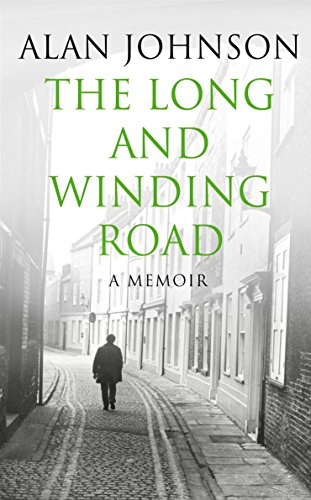 Book cover: man walking down a narrow, cobbled street.