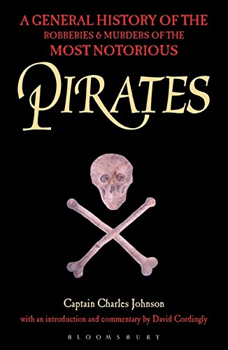Book cover: “Pirates” with skull and crossbones on black background.