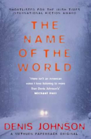 Book cover of The Name of the World by Denis Johnson showing a snowy road.