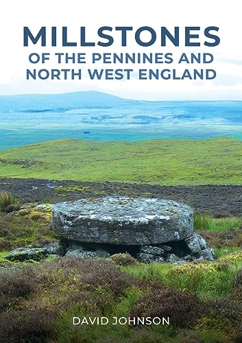 Book cover with a millstone in a moorland landscape.