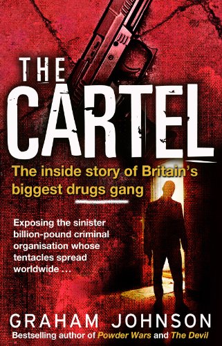 Book cover: "The Cartel" with a gun and shadowy figure.