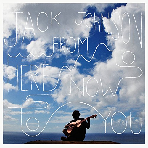 Jack Johnson album cover: man with guitar under cloudy sky.