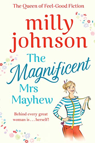 Book cover featuring illustrated woman with measuring tape, titled "The Magnificent Mrs Mayhew".