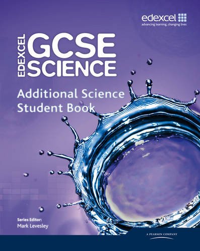 Textbook cover titled Edexcel GCSE Additional Science with a blue water splash graphic.