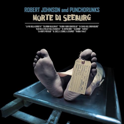 Album cover: feet on a metal table with a toe tag.