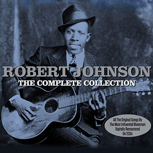 Robert Johnson album cover featuring a portrait of the blues musician with guitar.