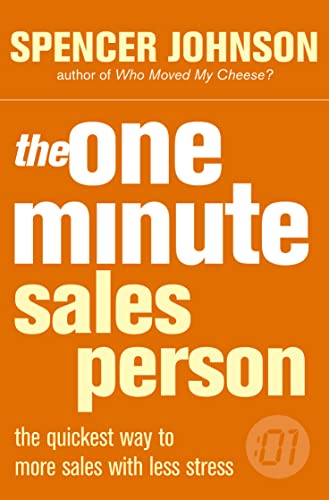 Book cover: "The One Minute Salesperson" by Spencer Johnson, orange background.