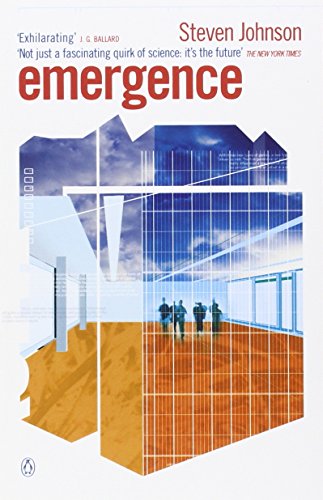 Book cover for "Emergence" with abstract architectural illustration.
