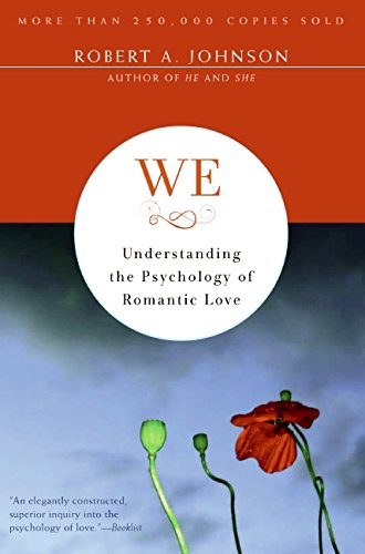 Book cover: "We," exploring romantic love, with a red poppy.