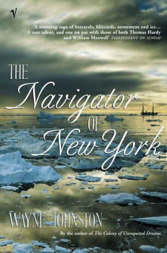 Book cover: "The Navigator Of New York" with icy seascape imagery.
