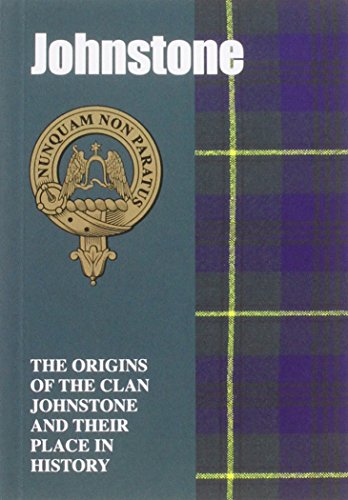 Book cover: “Johnstone” title, clan crest, and tartan pattern background.