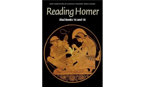 Book cover: "Reading Homer" with illustration of ancient Greek figures.