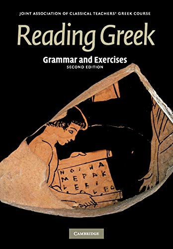 Book cover for Reading Greek: Grammar and Exercises featuring a fragment of Greek pottery.