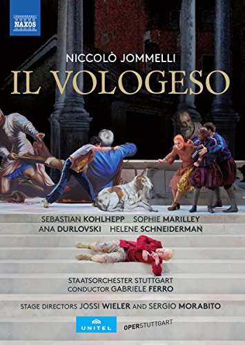 DVD cover for "Jommelli: Il Vologeso" showing a dramatic operatic scene with characters.