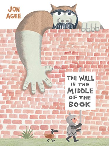 Book cover with illustrated brick wall, hand, and small knight figure.